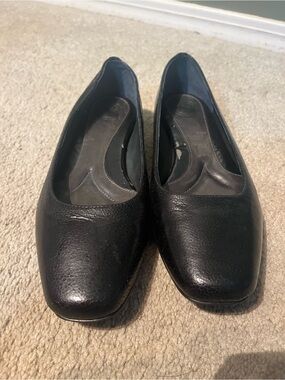 Nurture by Lamaze Black Square-Toe Ballet Flats Genuine Leather Sz 6.5